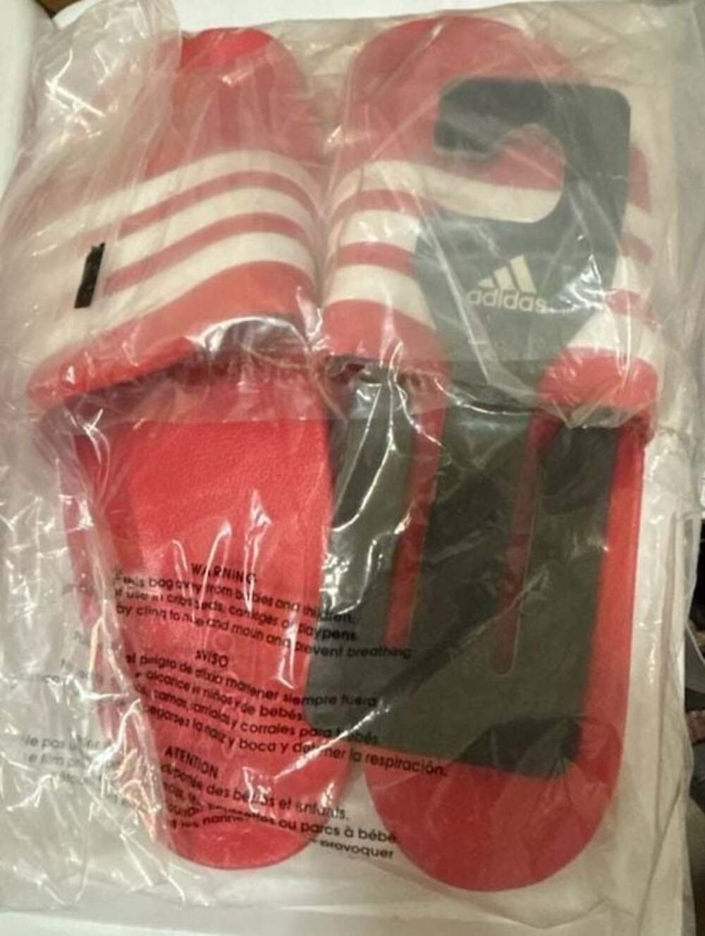 Adidas Adilette Shower Slide Sandals Vivid Red White 13 US Women